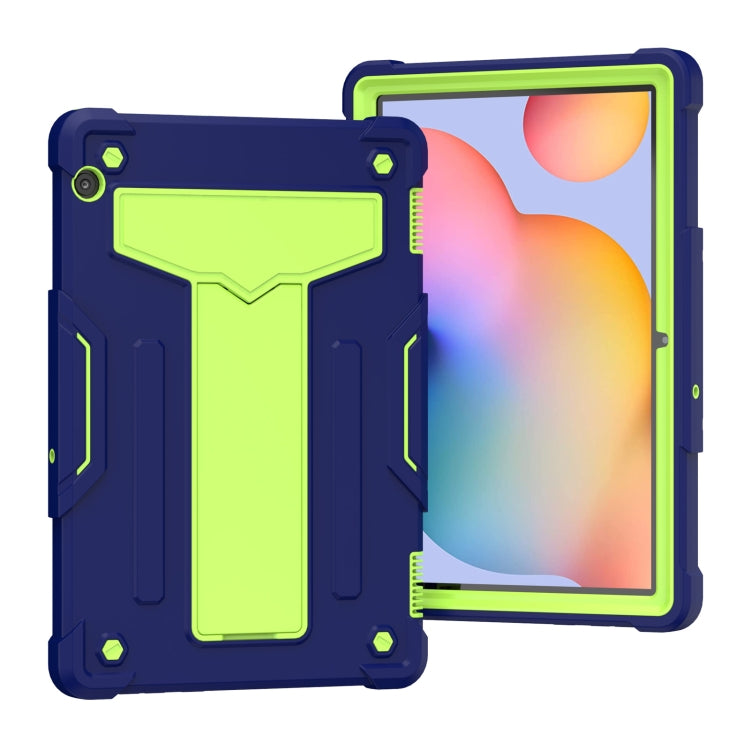 For Huawei MediaPad T5 T-shaped Bracket Contrast Color Shockproof PC + Silicone Protective Case