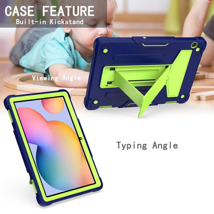 For Huawei MediaPad T5 T-shaped Bracket Contrast Color Shockproof PC + Silicone Protective Case