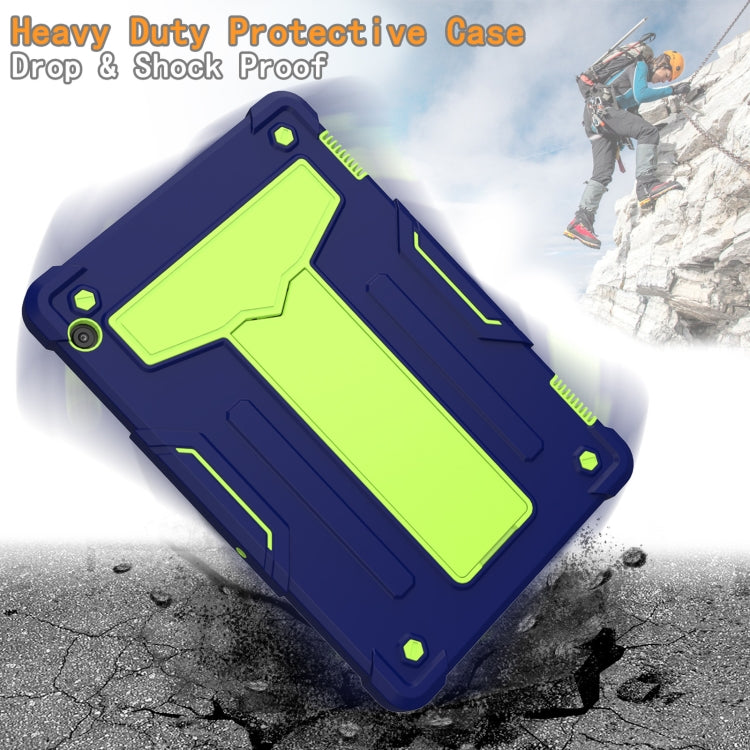 For Huawei MediaPad T5 T-shaped Bracket Contrast Color Shockproof PC + Silicone Protective Case