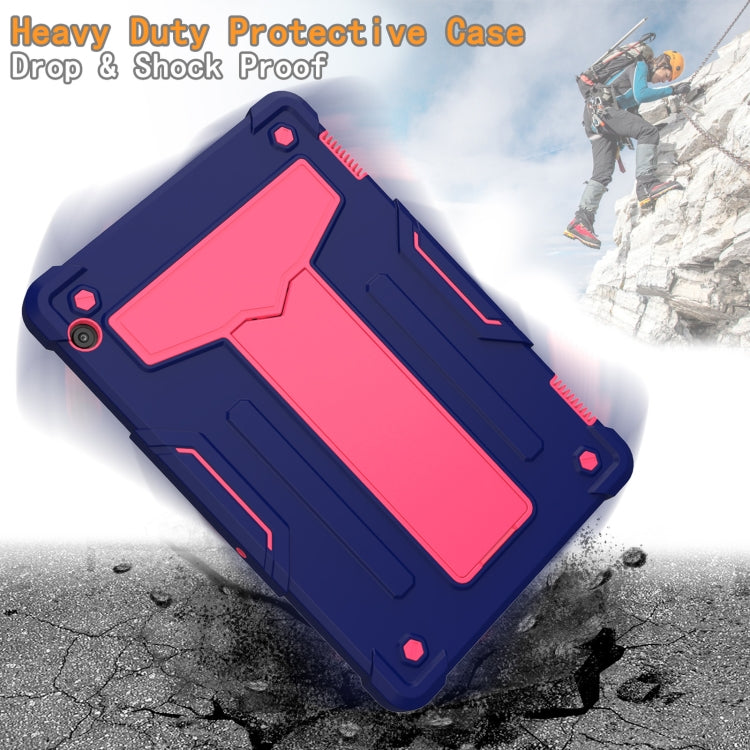For Huawei MediaPad T5 T-shaped Bracket Contrast Color Shockproof PC + Silicone Protective Case