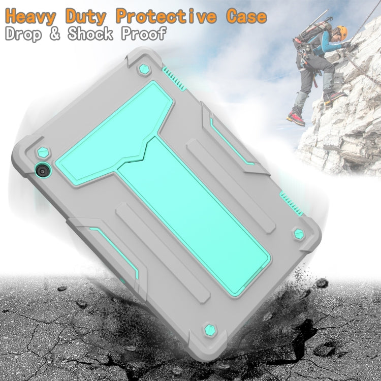 For Huawei MediaPad T5 T-shaped Bracket Contrast Color Shockproof PC + Silicone Protective Case