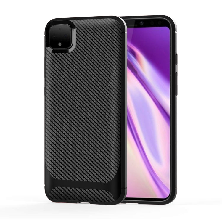 For OPPO Realme C11 Carbon Fiber Texture Shockproof TPU Protective Case