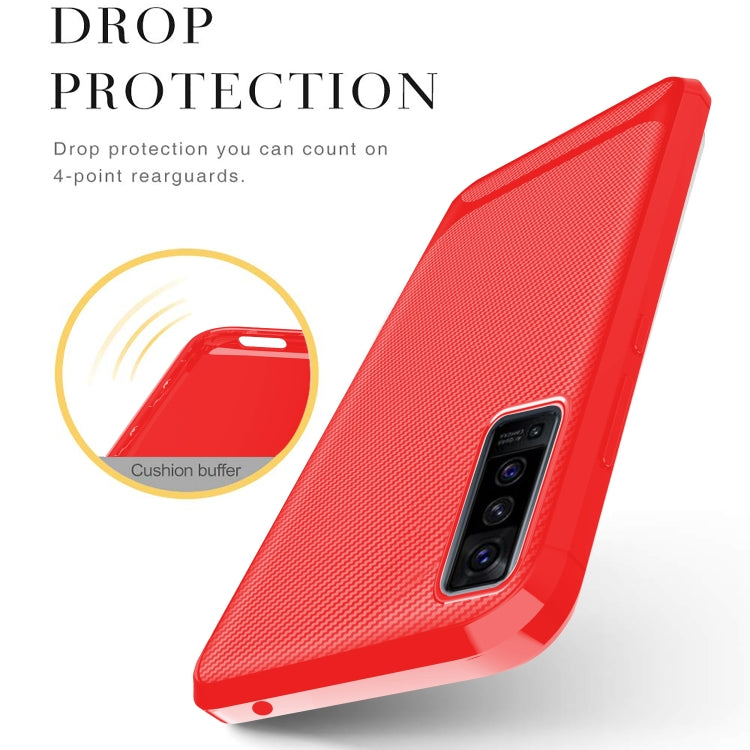 For vivo X50 Carbon Fiber Texture Shockproof TPU Protective Case