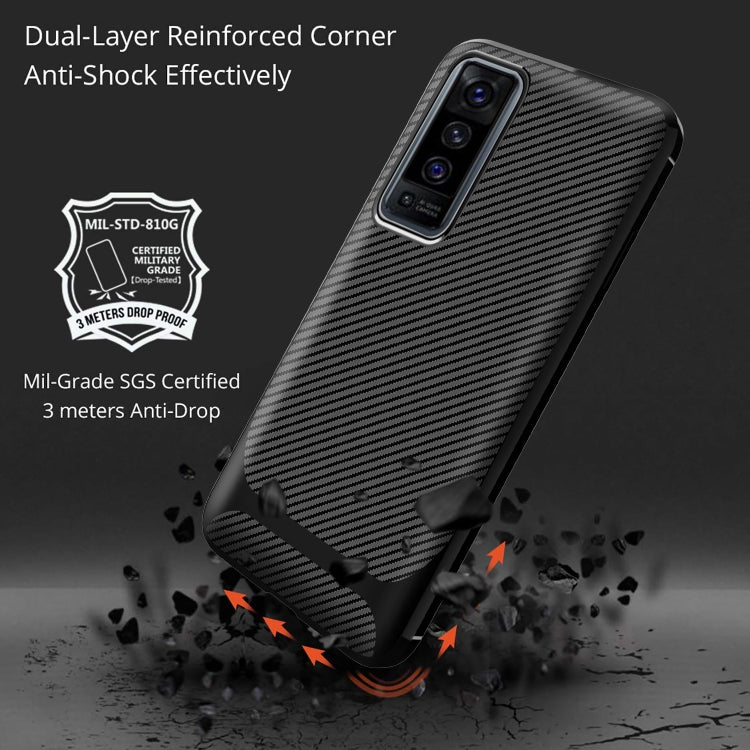 For vivo X50 Carbon Fiber Texture Shockproof TPU Protective Case