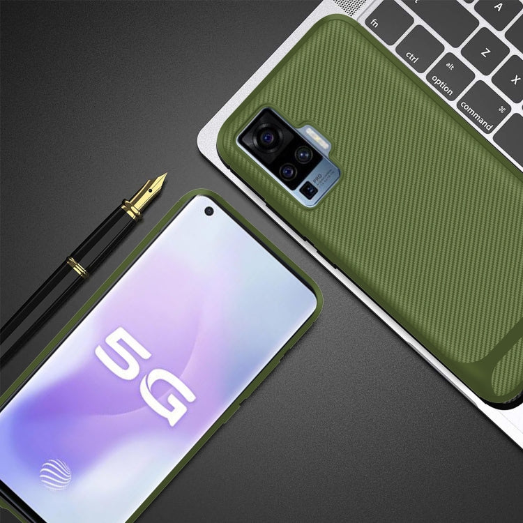 For vivo X50 Pro Carbon Fiber Texture Shockproof TPU Protective Case