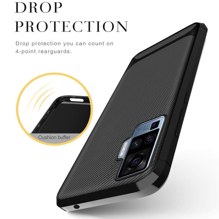 For vivo X50 Pro Carbon Fiber Texture Shockproof TPU Protective Case