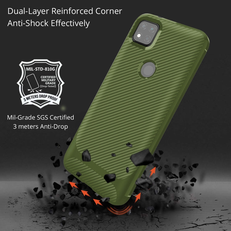 For Xiaomi Redmi 9C Carbon Fiber Texture Shockproof TPU Protective Case