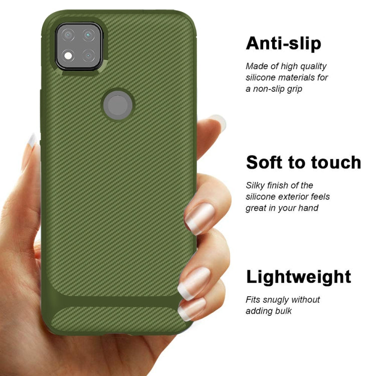 For Xiaomi Redmi 9C Carbon Fiber Texture Shockproof TPU Protective Case