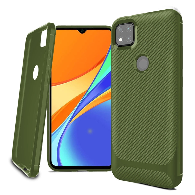 For Xiaomi Redmi 9C Carbon Fiber Texture Shockproof TPU Protective Case