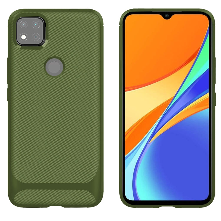 For Xiaomi Redmi 9C Carbon Fiber Texture Shockproof TPU Protective Case