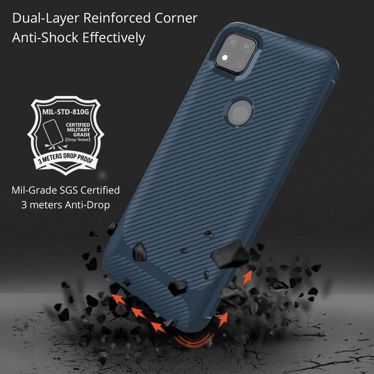 For Xiaomi Redmi 9C Carbon Fiber Texture Shockproof TPU Protective Case