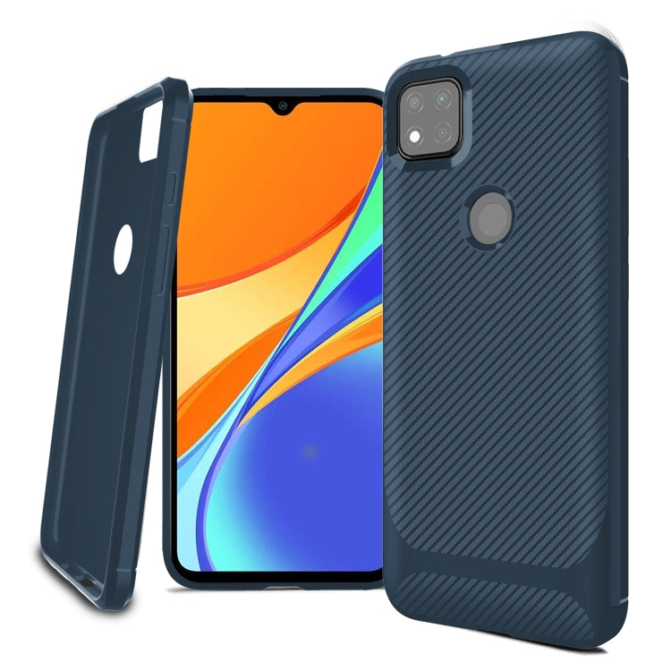 For Xiaomi Redmi 9C Carbon Fiber Texture Shockproof TPU Protective Case
