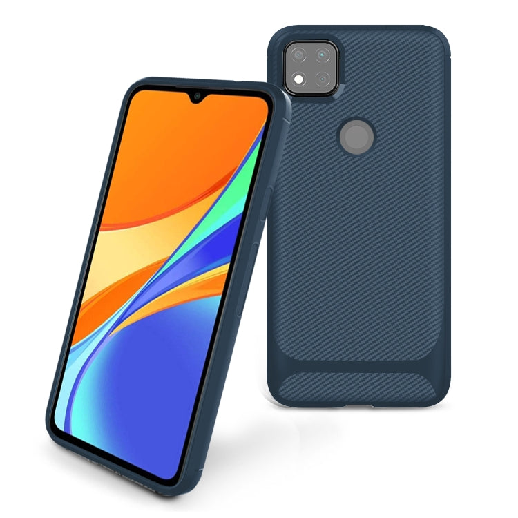 For Xiaomi Redmi 9C Carbon Fiber Texture Shockproof TPU Protective Case