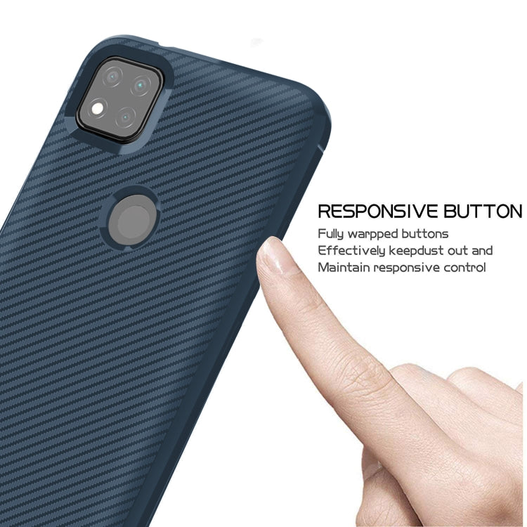 For Xiaomi Redmi 9C Carbon Fiber Texture Shockproof TPU Protective Case