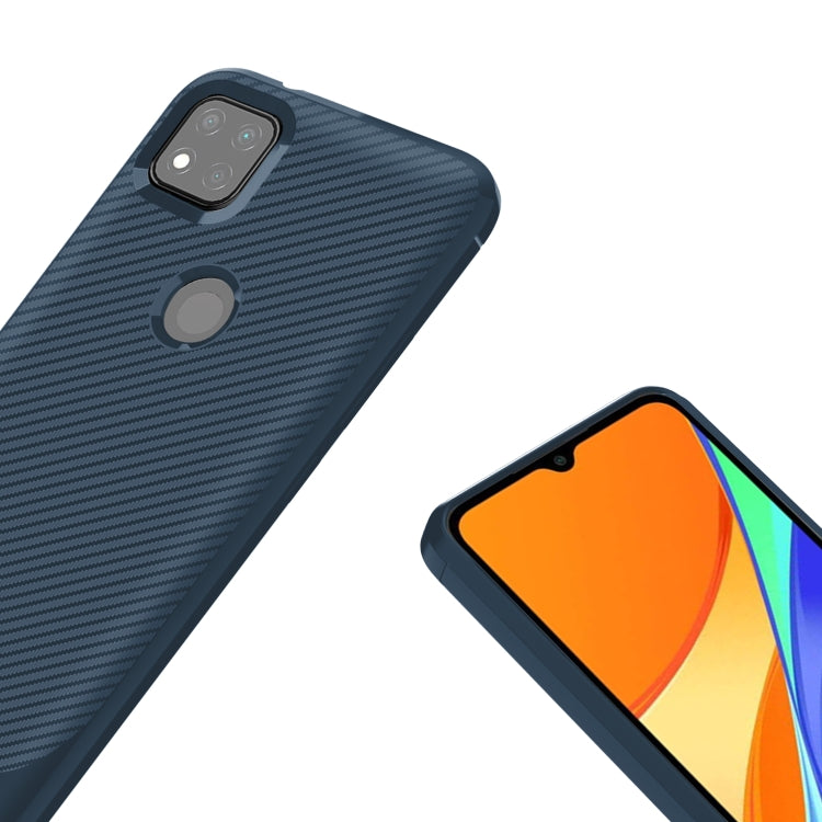 For Xiaomi Redmi 9C Carbon Fiber Texture Shockproof TPU Protective Case