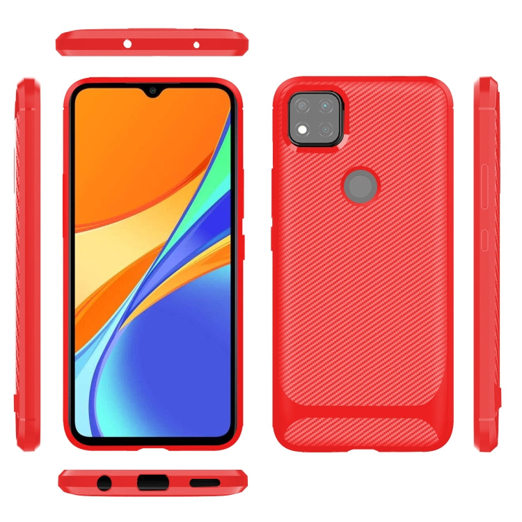 For Xiaomi Redmi 9C Carbon Fiber Texture Shockproof TPU Protective Case