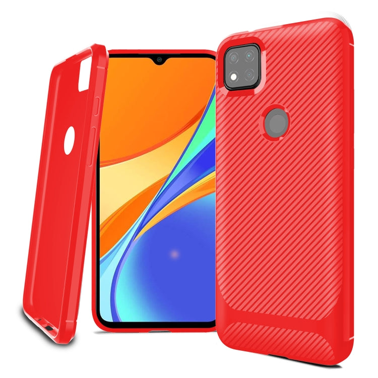 For Xiaomi Redmi 9C Carbon Fiber Texture Shockproof TPU Protective Case