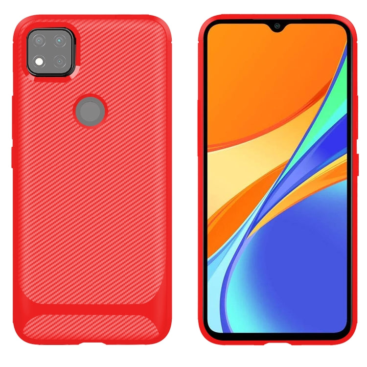 For Xiaomi Redmi 9C Carbon Fiber Texture Shockproof TPU Protective Case
