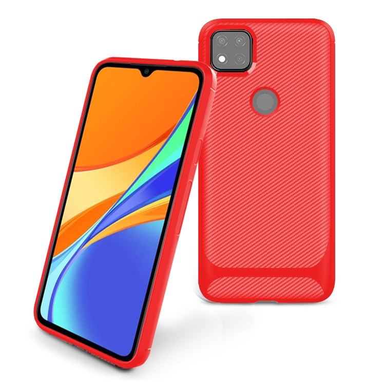 For Xiaomi Redmi 9C Carbon Fiber Texture Shockproof TPU Protective Case