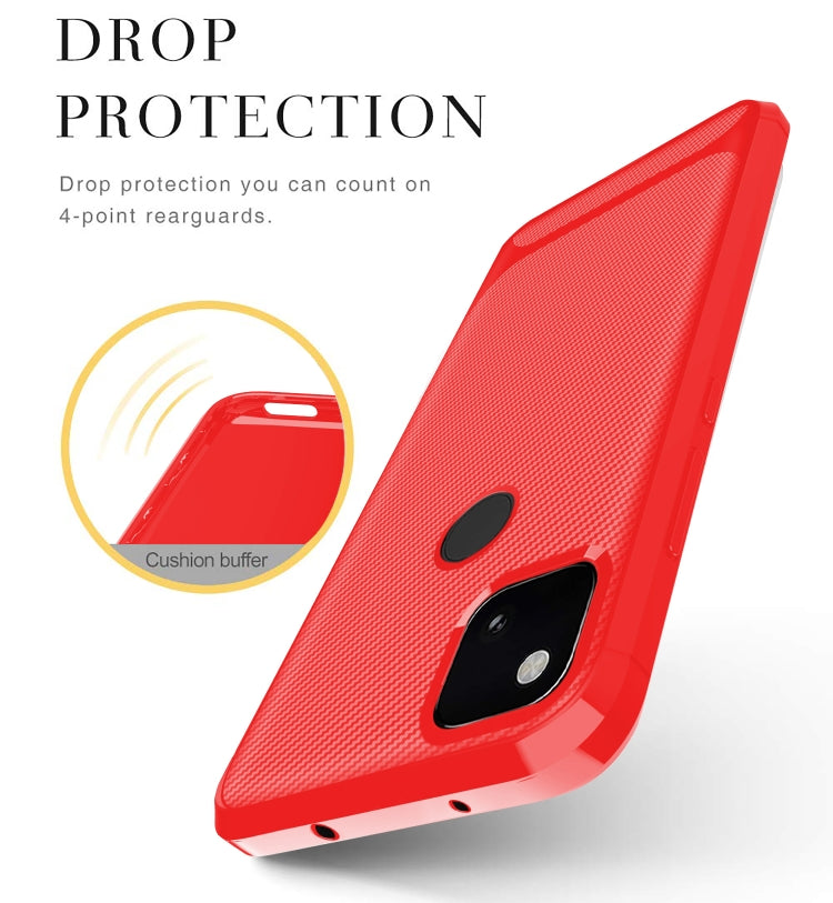 For Xiaomi Redmi 9C Carbon Fiber Texture Shockproof TPU Protective Case