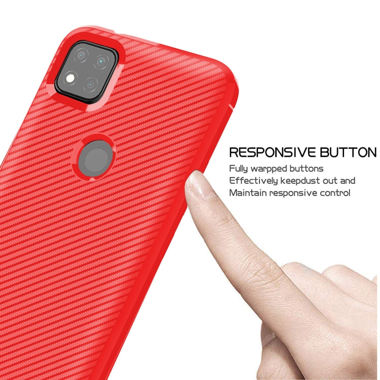 For Xiaomi Redmi 9C Carbon Fiber Texture Shockproof TPU Protective Case