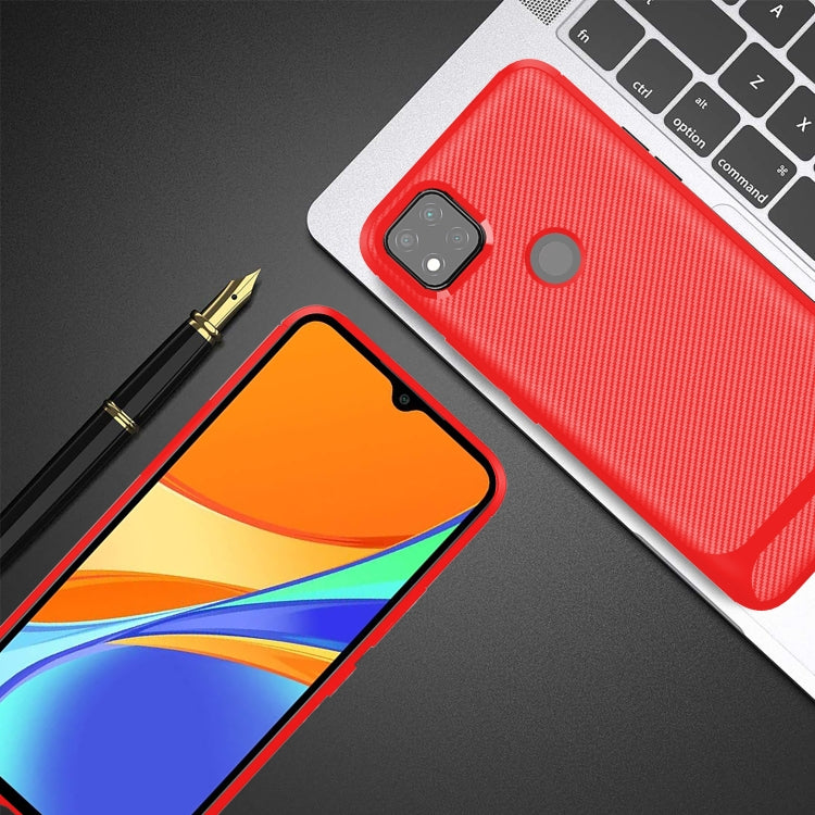 For Xiaomi Redmi 9C Carbon Fiber Texture Shockproof TPU Protective Case