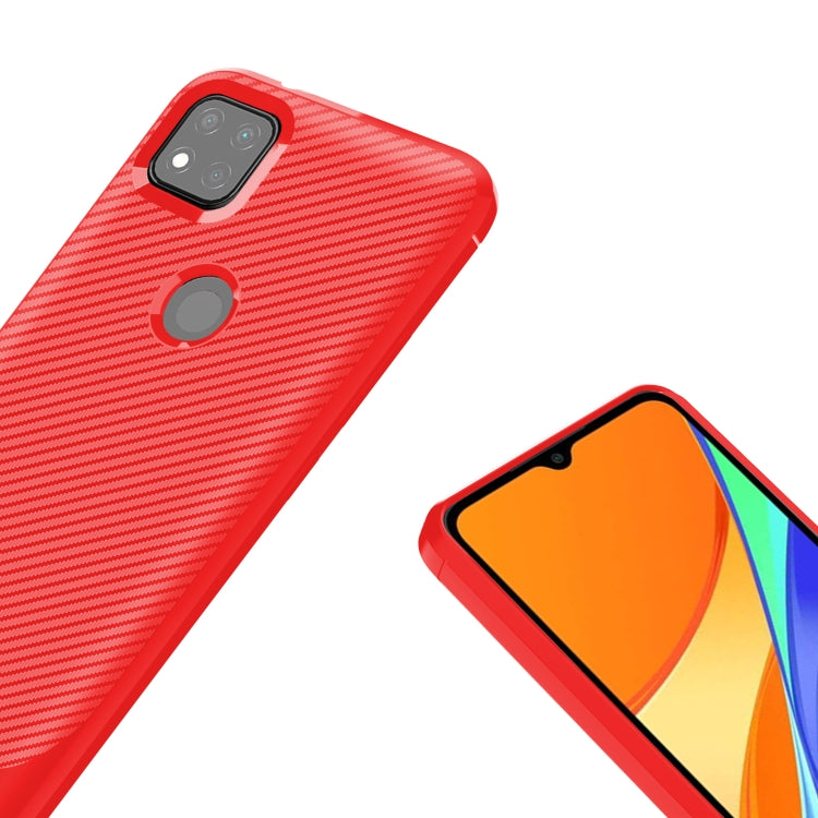 For Xiaomi Redmi 9C Carbon Fiber Texture Shockproof TPU Protective Case