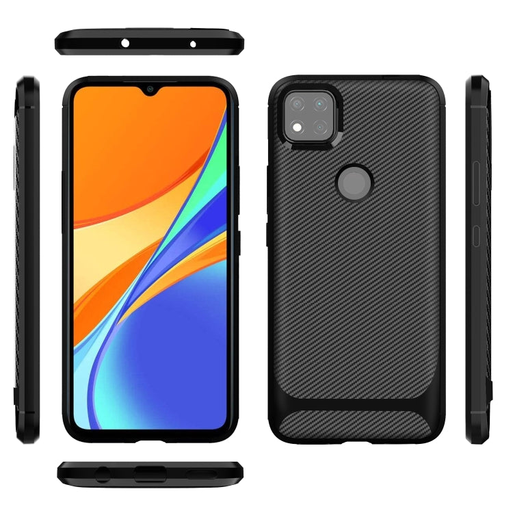 For Xiaomi Redmi 9C Carbon Fiber Texture Shockproof TPU Protective Case