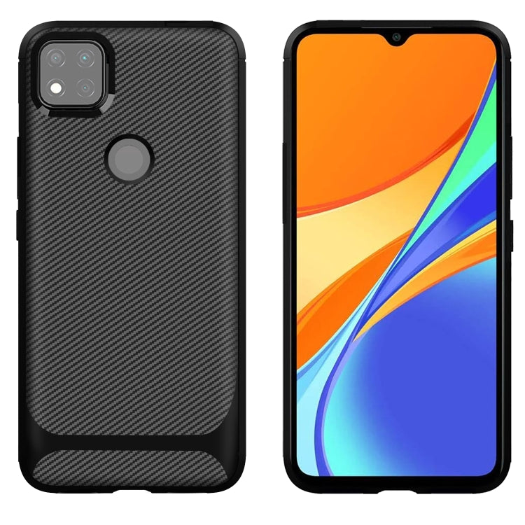 For Xiaomi Redmi 9C Carbon Fiber Texture Shockproof TPU Protective Case