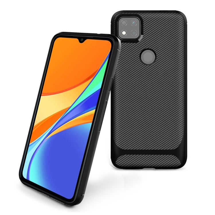 For Xiaomi Redmi 9C Carbon Fiber Texture Shockproof TPU Protective Case