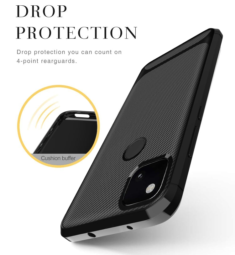 For Xiaomi Redmi 9C Carbon Fiber Texture Shockproof TPU Protective Case