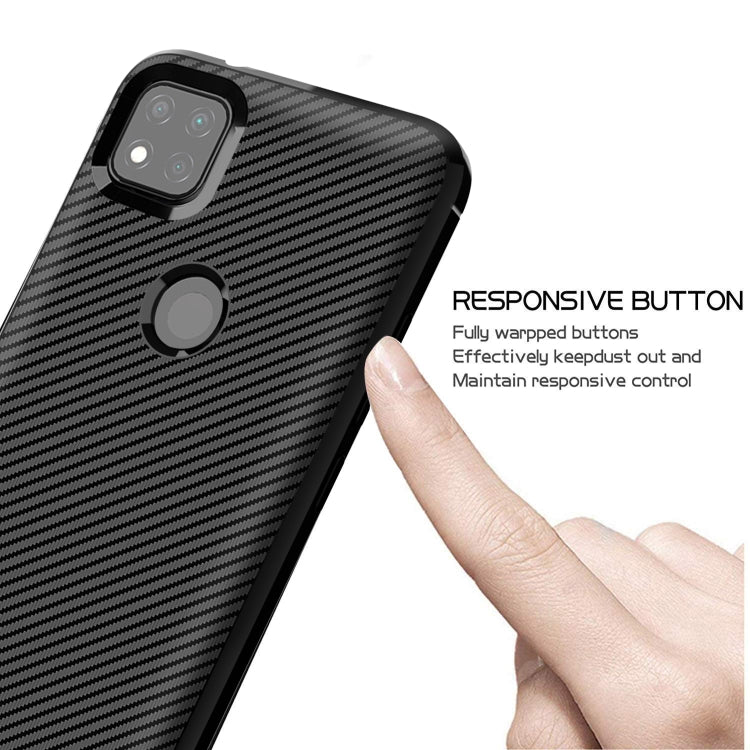 For Xiaomi Redmi 9C Carbon Fiber Texture Shockproof TPU Protective Case
