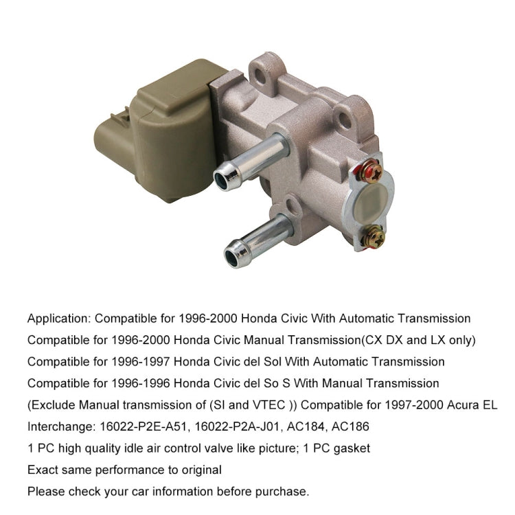 Car Modification IAC Idle Air Control Valve 16022-P2E-A51 for Honda Civic 1996-2000