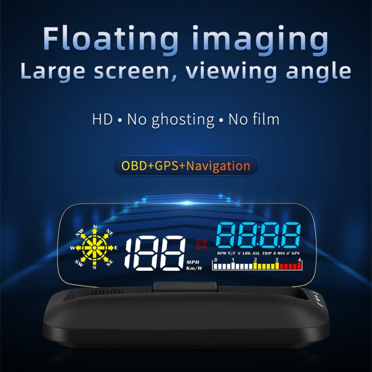 C5 OBD2 + GPS Mode Car HUD Head-up Display Water Temperature / Vehicle Speed / Voltage