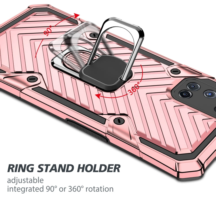 For OPPO A52 / A92 Cool Armor PC + TPU Shockproof Case with 360 Degree Rotation Ring Holder