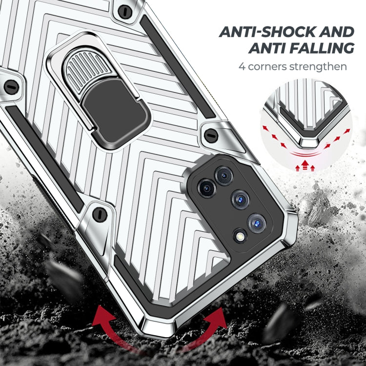 For OPPO A52 / A92 Cool Armor PC + TPU Shockproof Case with 360 Degree Rotation Ring Holder