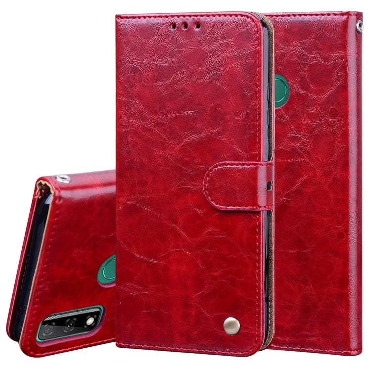 For Huawei Y8s(Global Official Version) Business Style Oil Wax Texture Horizontal Flip Leather Case with Holder & Card Slots & Wallet