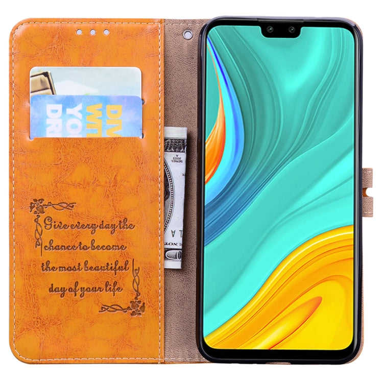 For Huawei Y8s(Global Official Version) Business Style Oil Wax Texture Horizontal Flip Leather Case with Holder & Card Slots & Wallet