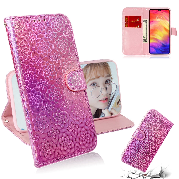 For Xiaomi Redmi Note 7 / 7S Solid Color Colorful Magnetic Buckle Horizontal Flip PU Leather Case with Holder & Card Slots & Wallet & Lanyard