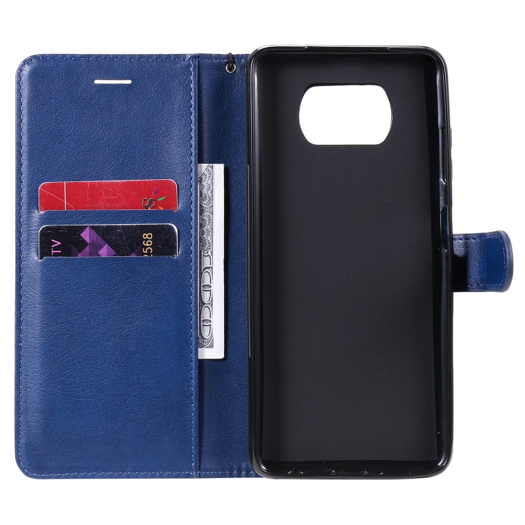 For Xiaomi Poco X3 NFC Solid Color Horizontal Flip Protective Leather Case with Holder & Card Slots & Wallet & Photo Frame & Lanyard