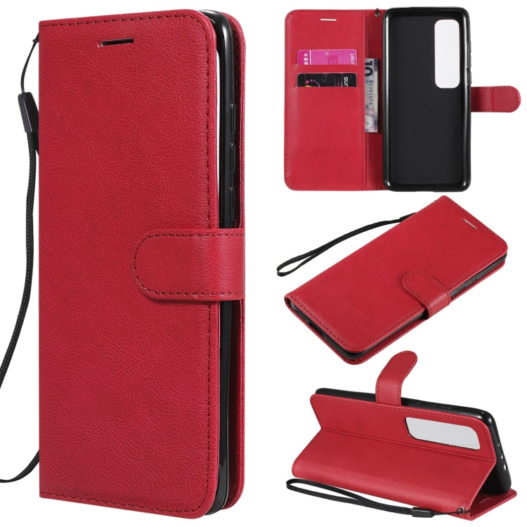 For Xiaomi Poco X3 NFC Solid Color Horizontal Flip Protective Leather Case with Holder & Card Slots & Wallet & Photo Frame & Lanyard