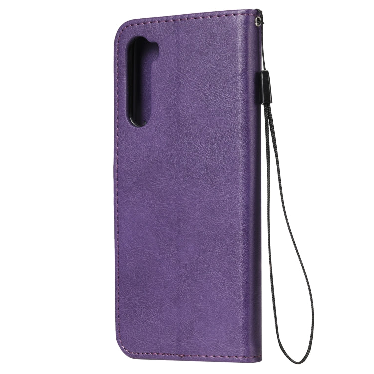 For OnePlus Nord Solid Color Horizontal Flip Protective Leather Case with Holder & Card Slots & Wallet & Photo Frame & Lanyard