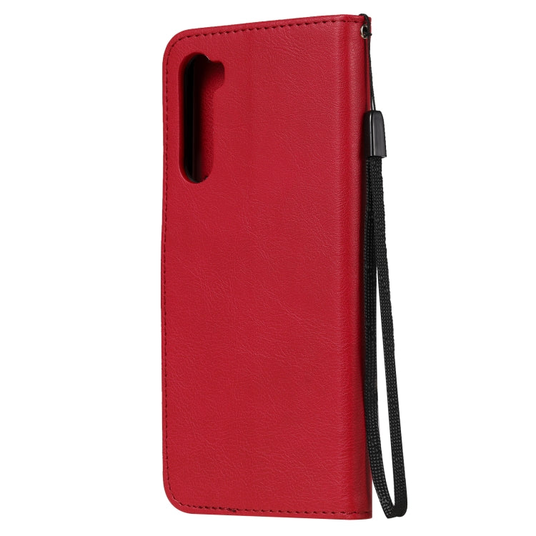 For OnePlus Nord Solid Color Horizontal Flip Protective Leather Case with Holder & Card Slots & Wallet & Photo Frame & Lanyard