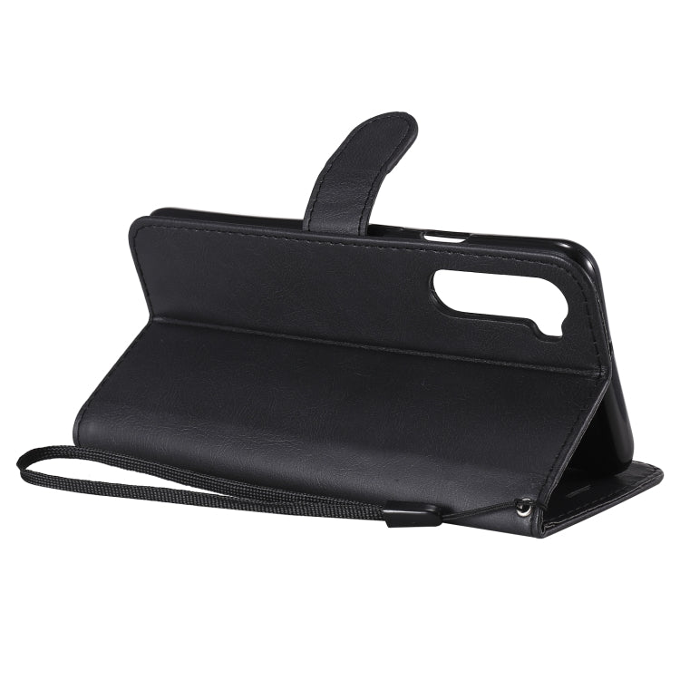 For OnePlus Nord Solid Color Horizontal Flip Protective Leather Case with Holder & Card Slots & Wallet & Photo Frame & Lanyard