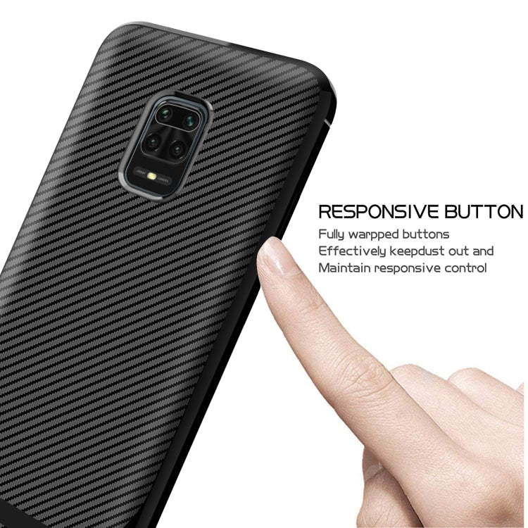 For Xiaomi Redmi Note 9S / 9 Pro / 9 Pro Max Carbon Fiber Texture Shockproof TPU Protective Case