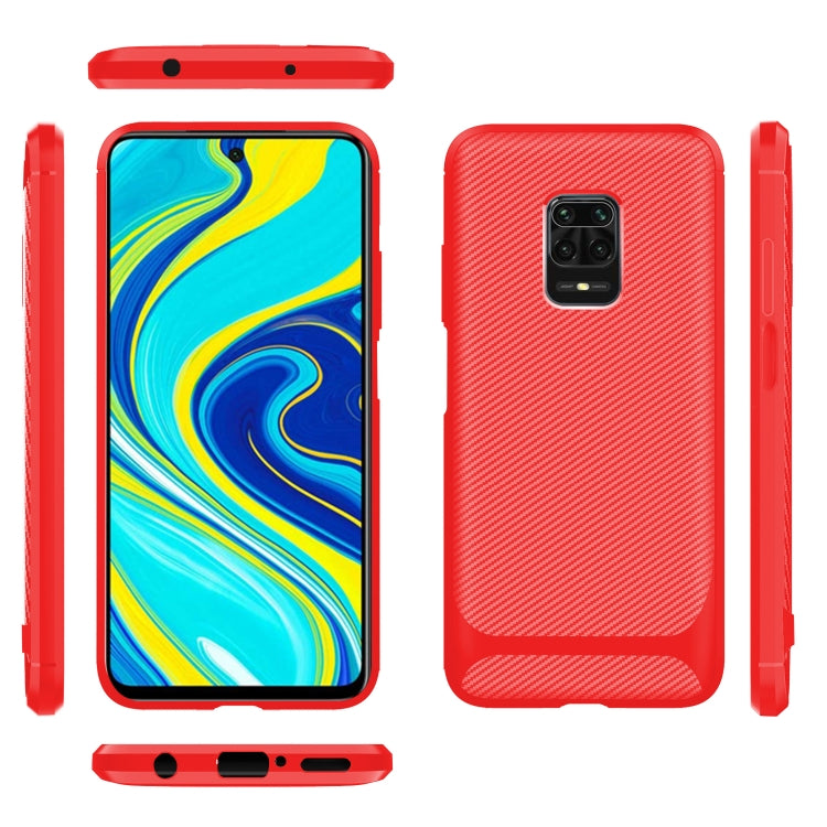 For Xiaomi Redmi Note 9S / 9 Pro / 9 Pro Max Carbon Fiber Texture Shockproof TPU Protective Case