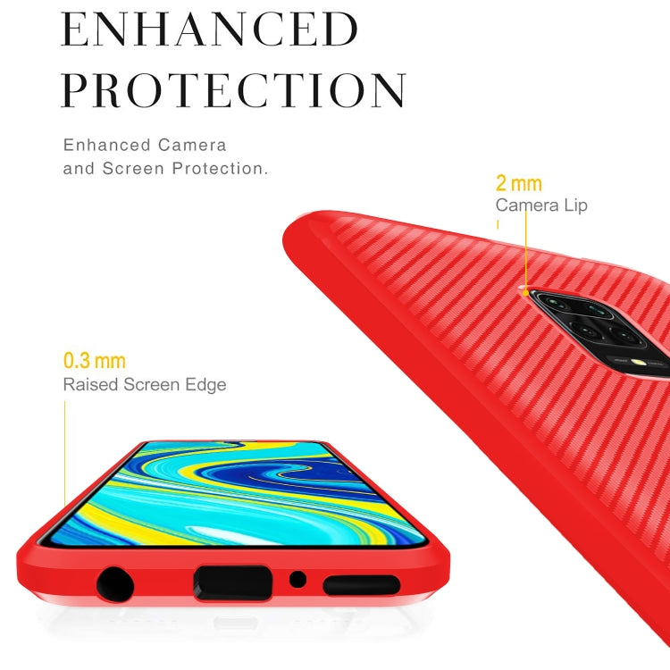 For Xiaomi Redmi Note 9S / 9 Pro / 9 Pro Max Carbon Fiber Texture Shockproof TPU Protective Case