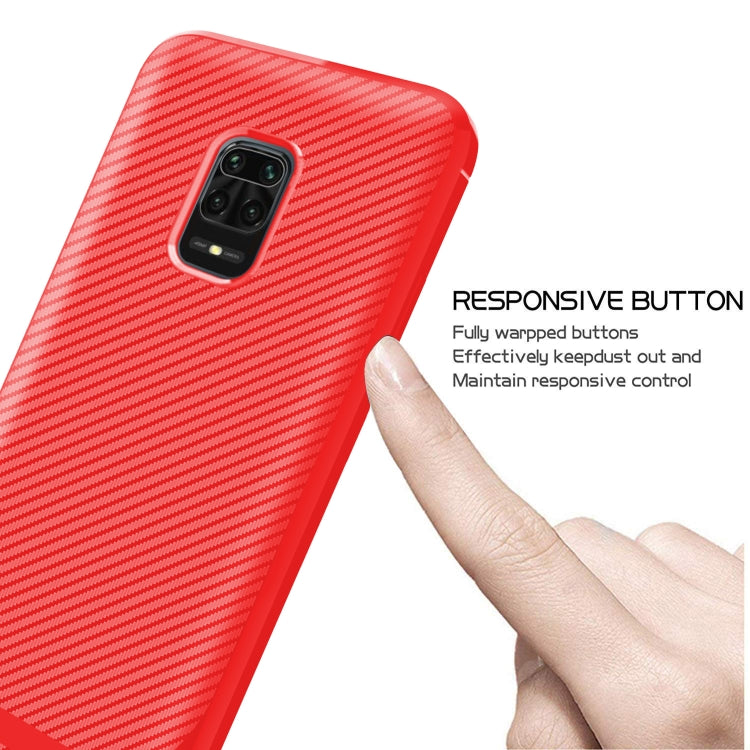 For Xiaomi Redmi Note 9S / 9 Pro / 9 Pro Max Carbon Fiber Texture Shockproof TPU Protective Case