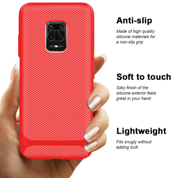 For Xiaomi Redmi Note 9S / 9 Pro / 9 Pro Max Carbon Fiber Texture Shockproof TPU Protective Case