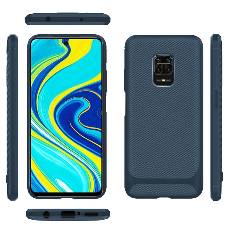For Xiaomi Redmi Note 9S / 9 Pro / 9 Pro Max Carbon Fiber Texture Shockproof TPU Protective Case